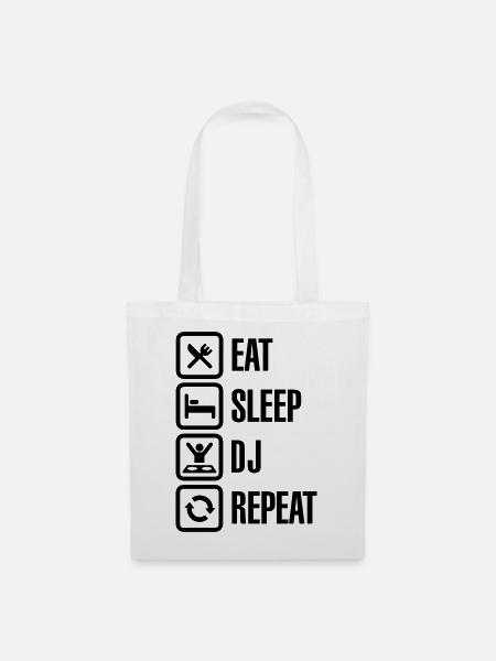 Eat Sleep DJ Repeat - Stoffbeutel - Weiß