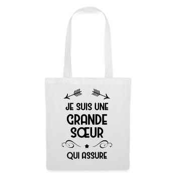 Grande Soeur Sœur Naissance Bébé Famille - Tote Bag - white - Front