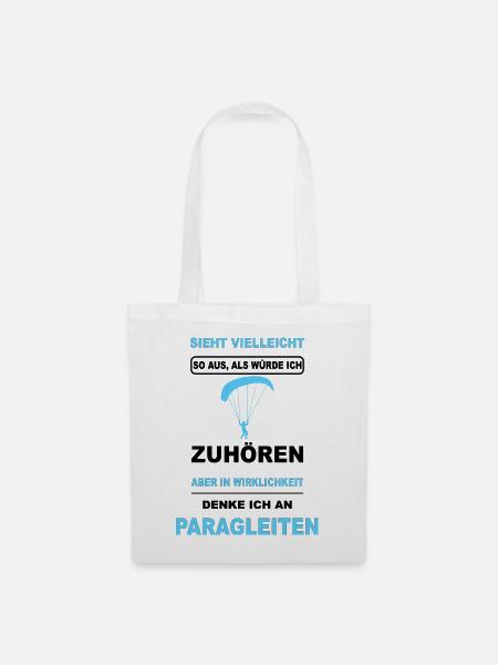 Paragleiten Gleitschirmfliegen Gleitsegeln Pilot - Stoffbeutel - Weiß