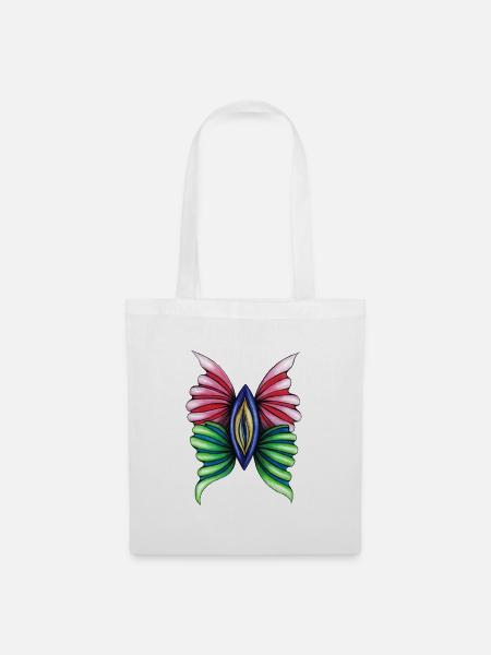 Butterfly Vulva - Stoffbeutel - Weiß