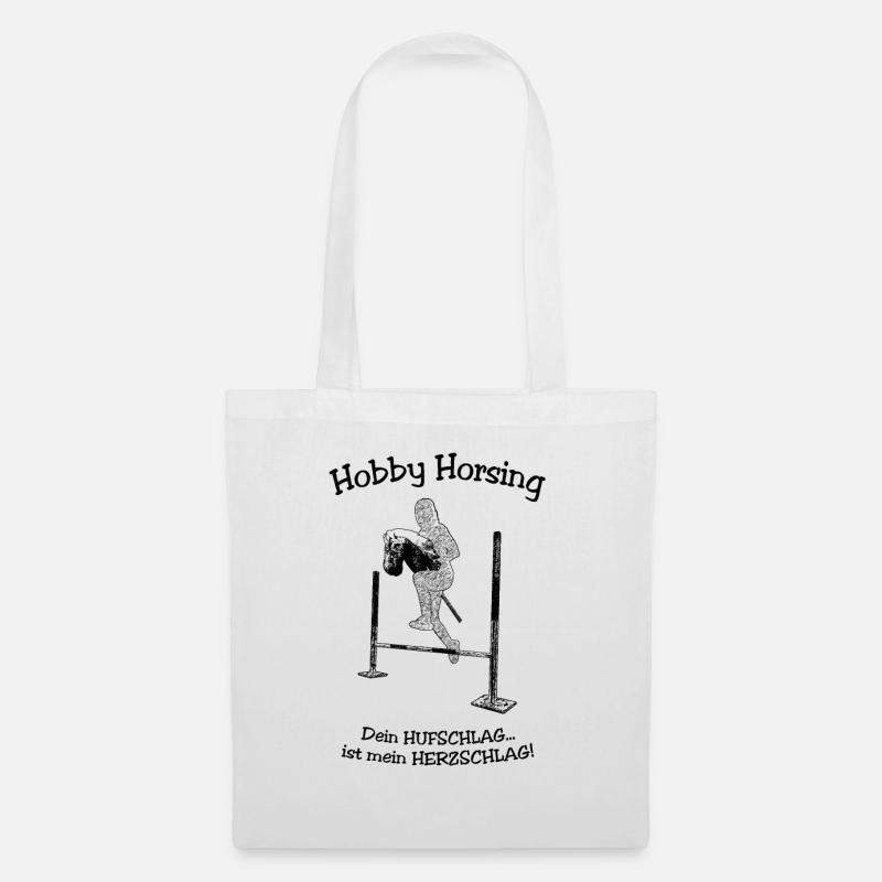 Hobby Horsing Spruch - Stoffbeutel - Weiß