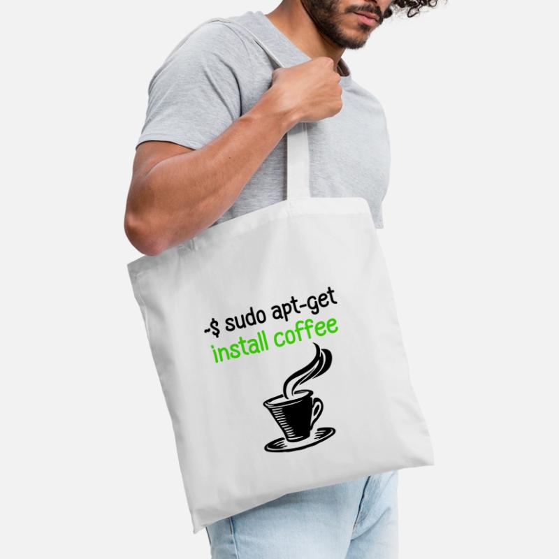 Coffee Programmer Tux Linux Coding Saying Tote Bag