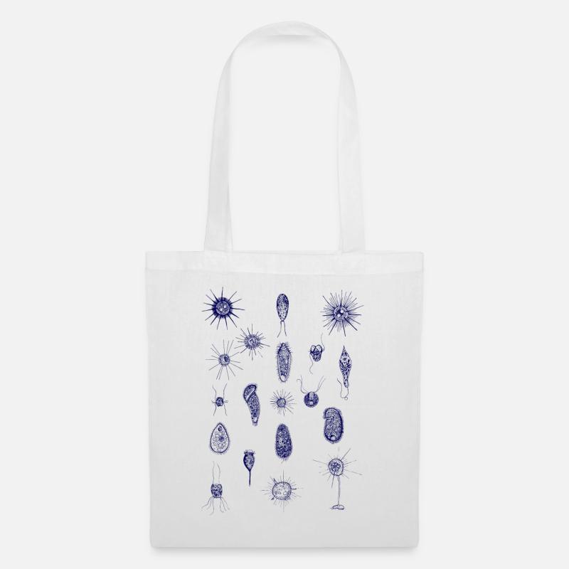 PLANKTON_01_blau (Series: Under the Microscope) - Tote Bag - white