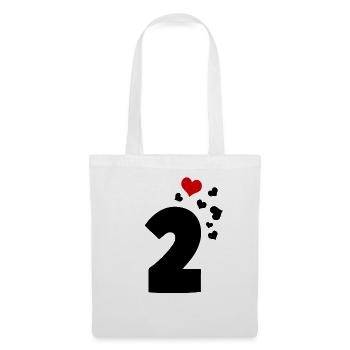 2 hearts 2nd birthday - Tote Bag - white - Front