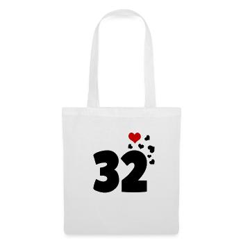 32 hearts 32nd birthday - Tote Bag - white - Front