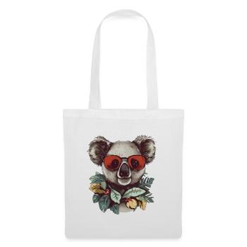 Koala with red sunglasses and wreath of leaves - Tote Bag - white - Front
