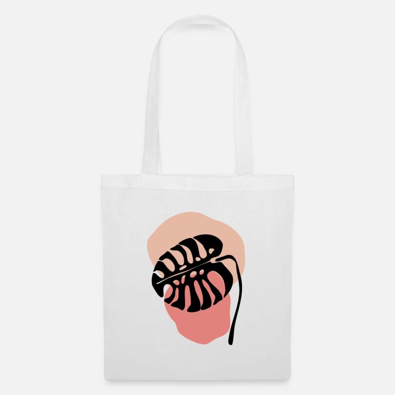 Abstract Plant Patterns in Pastel - Monstera - Tote Bag - white