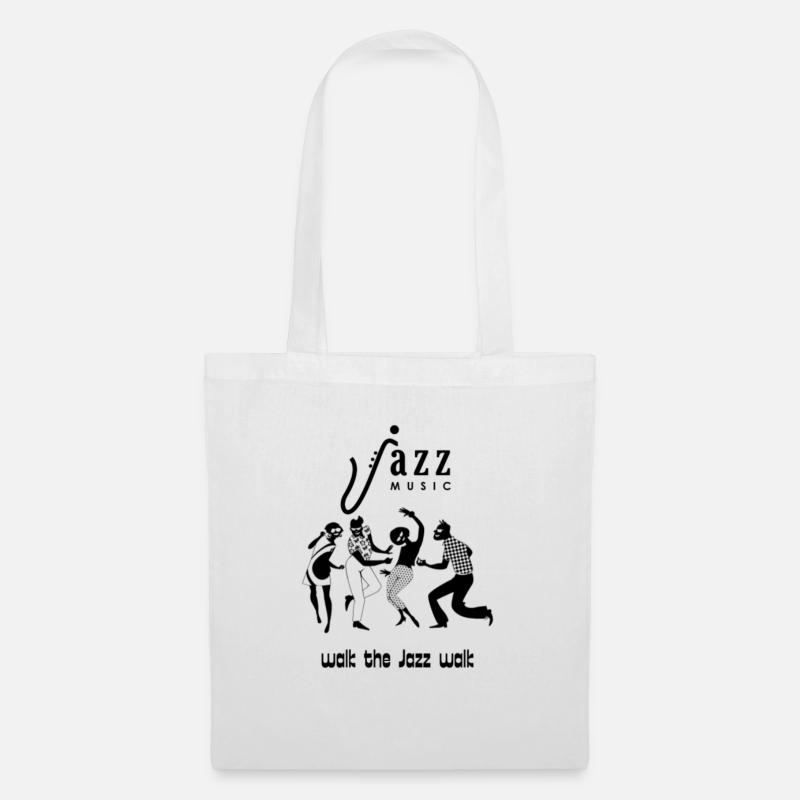 Jazz Notes in Minimalist Silhouette - Tote Bag - white