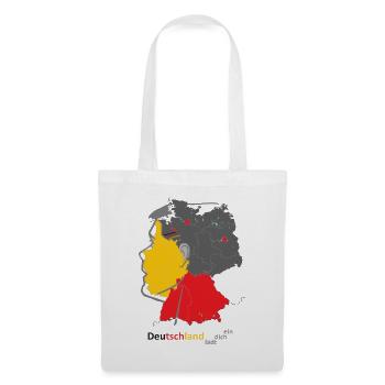 Deutschland Landkarte mit Farbblock - Stoffbeutel - Weiß - Vorne