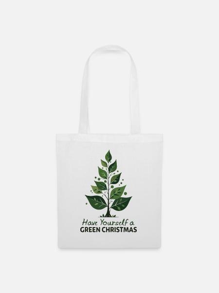 Umweltfreundlicher Grüner Weihnachtsbaum - Stoffbeutel - Weiß