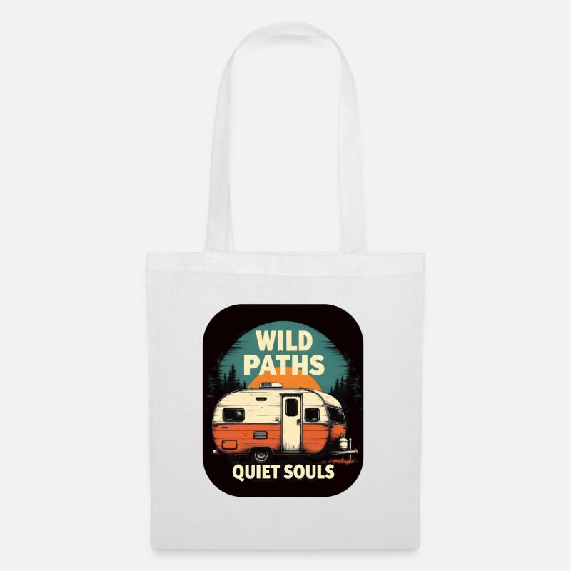 Camping live - Wild Paths Quiet Souls Camper Art - Stoffbeutel - Weiß
