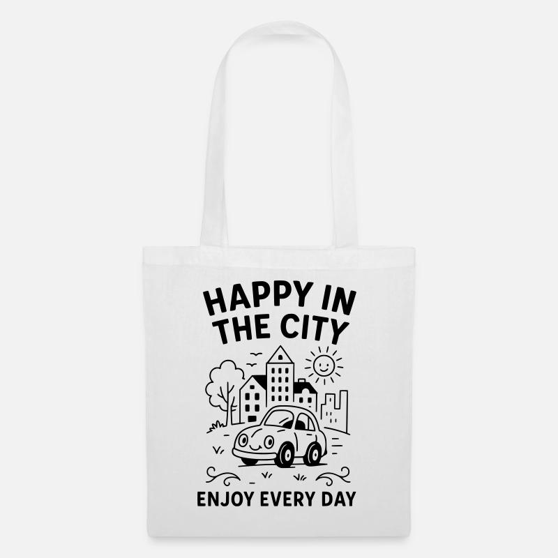 happycity - Stoffbeutel - Weiß