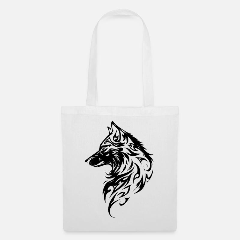 Nordischer Wolf Tribal Tattoo - Stoffbeutel - Weiß