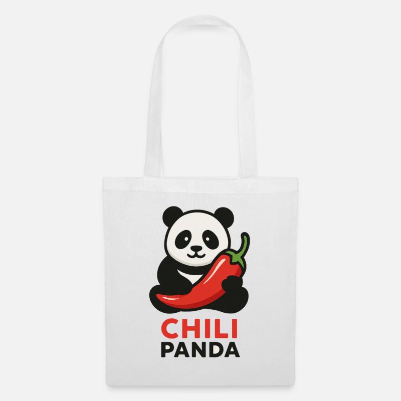 Chile-Panda-Illustration - Stoffbeutel - Weiß