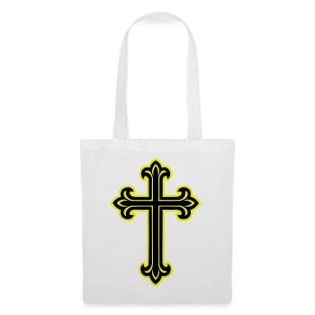 Symbole de croix chrétien - Sac en tissu - blanc - Devant