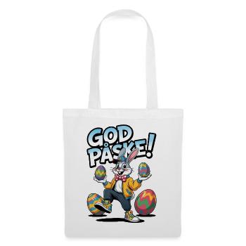 Easter bunny with colorful eggs - Tote Bag - white - Front