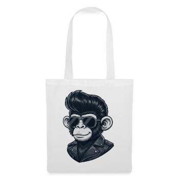 Cool Monkey Chimpanzee Sunglasses Rock and Roll - Tote Bag - white - Front
