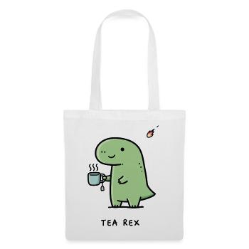 Small dinosaur with coffee - Tote Bag - white - Front