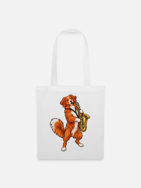 Toller mit Saxophon - Stoffbeutel - Weiß