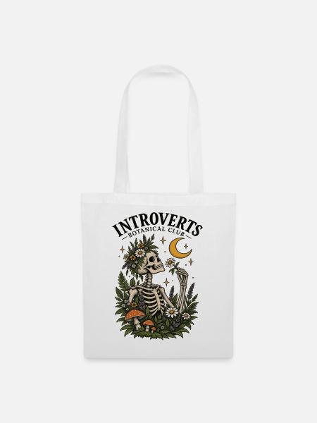 Introverts Botanischer Club Skeleton - Stoffbeutel - Weiß