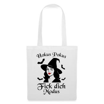 Hokus Pokus Fick Dich Modus freche Hexe Spruch - Stoffbeutel - Weiß - Vorne