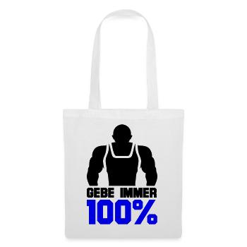 Gebe immer 100% - Stoffbeutel - Weiß - Vorne