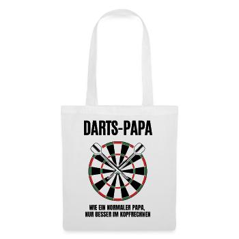 Darts Papa Kopfrechnen Bunte Dartscheibe Spruch - Stoffbeutel - Weiß - Vorne