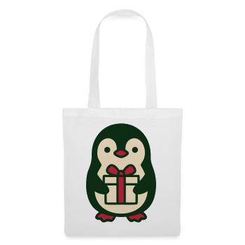 Pinguin Geschenk Clipart - Stoffbeutel - Weiß - Vorne