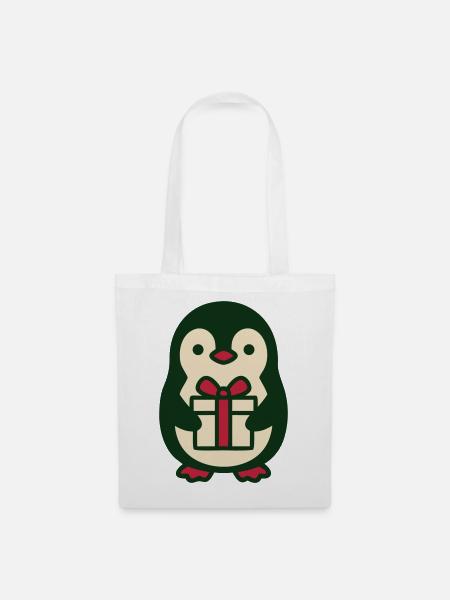 Pinguin Geschenk Clipart - Stoffbeutel - Weiß