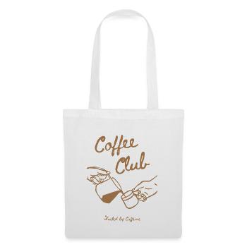 Coffee Club – Fueled by Caffeine Retro Kaffee  - Stoffbeutel - Weiß - Vorne