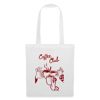 Coffee Club – Kaffeeliebe verbindet | Retro Kaffee - Stoffbeutel - Weiß - Vorne