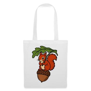 Eichhörnchen Eichel Blatt Regenschirm Shirt - Stoffbeutel - Weiß - Vorne