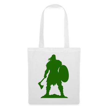 Wikinger Krieger Silhouette - Stoffbeutel - Weiß - Vorne