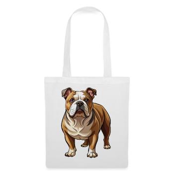 Bulldog-Hund-Stand - Stoffbeutel - Weiß - Vorne