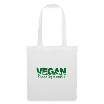 Végétalien parce qu’ils en valent la peine - Sac en tissu - blanc - Devant