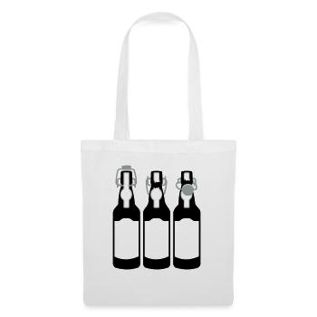 3 Bierflaschen / 3 beer bottles (c, 3c) - Stoffbeutel - Weiß - Vorne