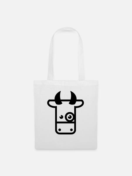 Kuh / Cow / Vache / Vaca / Vacca / Koe (1C) - Stoffbeutel - Weiß