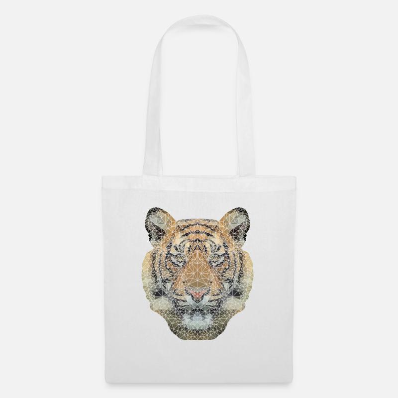 Polygon Tiger Transparent - Stoffbeutel - Weiß