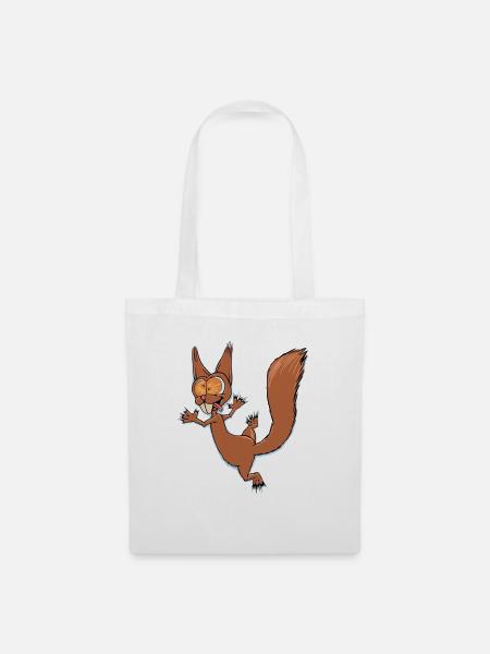 Verrücktes Eichhörnchen - Stoffbeutel - Weiß