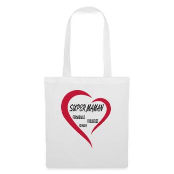 super maman fête des mères - Sac en tissu - blanc - Devant