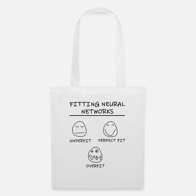 Datascience: Ajustement de modèle de réseaux neuronaux (noir) - Sac en tissu - blanc