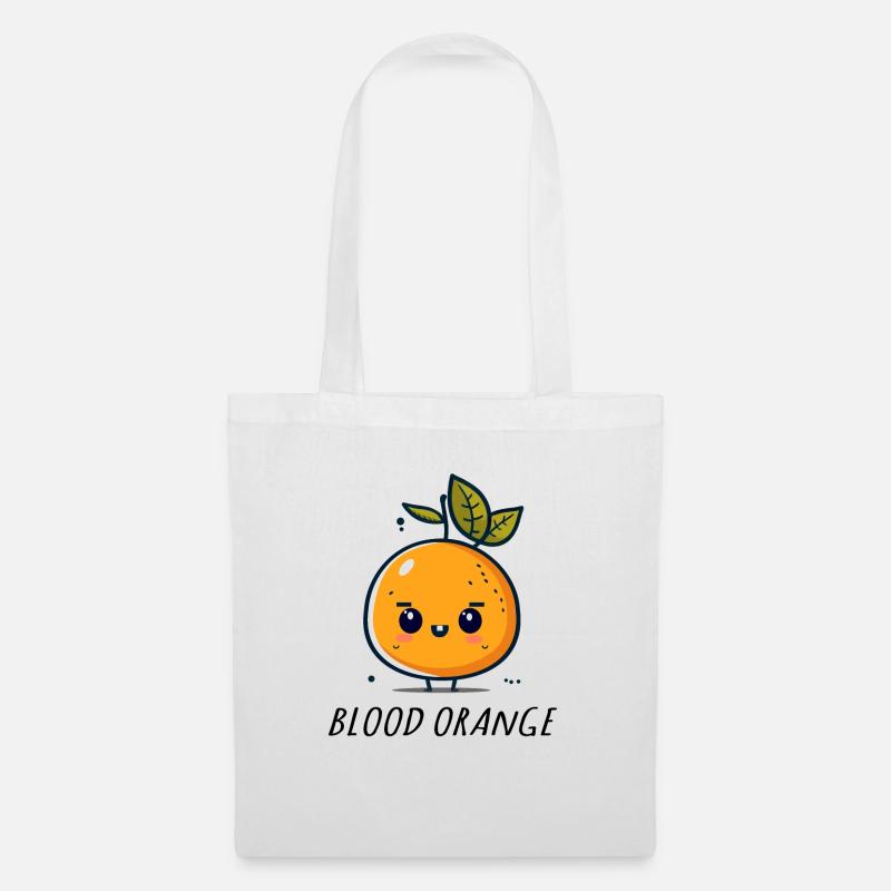 Blutorange - Stoffbeutel - Weiß