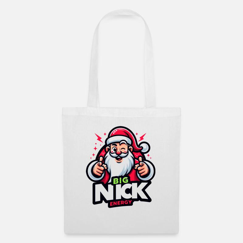 Fröhlicher Santa - Stoffbeutel - Weiß