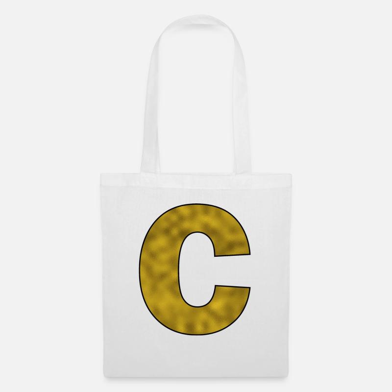 Buchstabe C Gold - Stoffbeutel - Weiß
