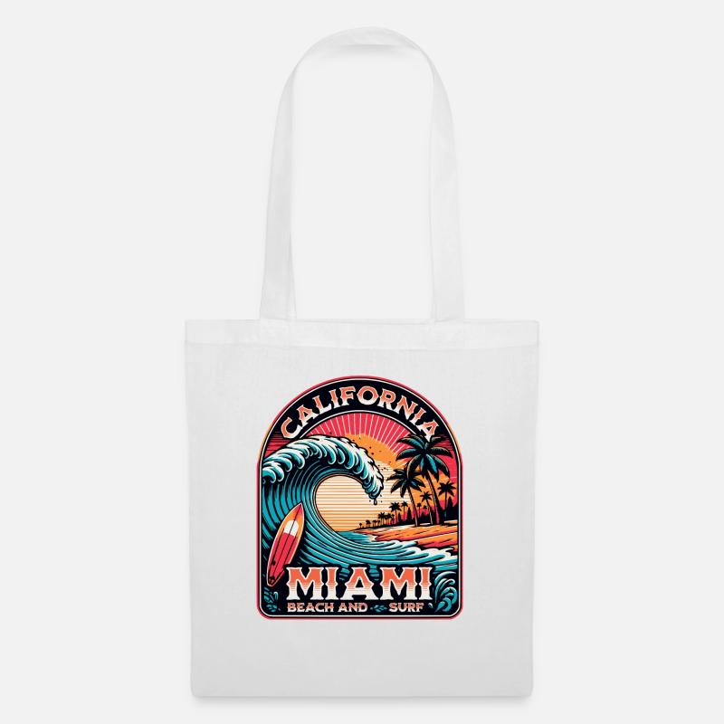 Miami Beach and Surf - Stoffbeutel - Weiß