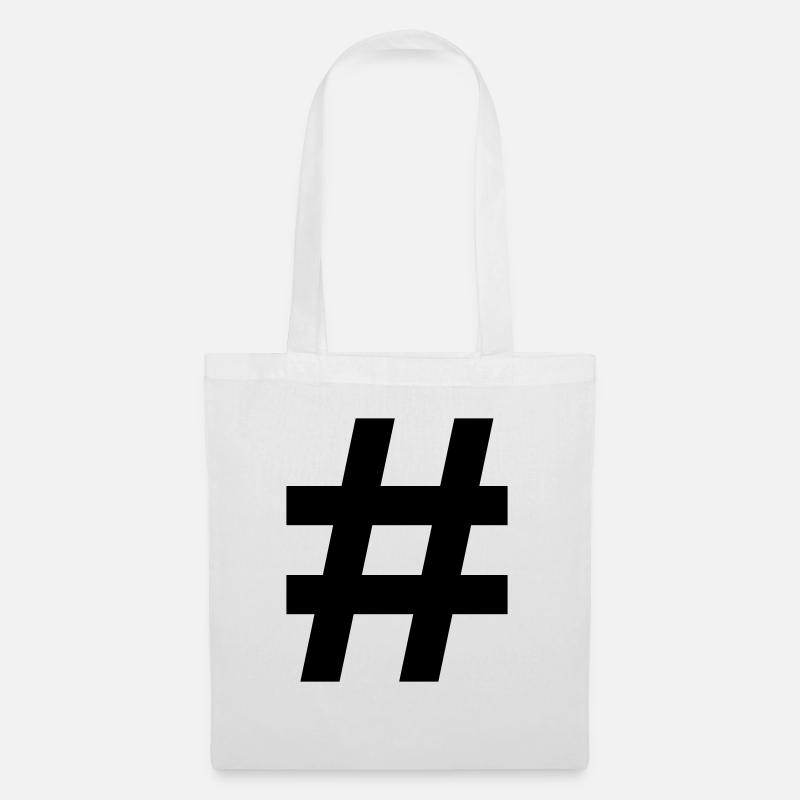 Rhombus Hashtag # - Tote Bag - white