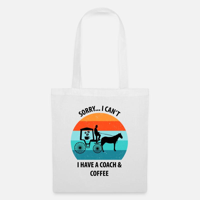 Kutscher Kutsche Pferdekutscher Kaffee - Stoffbeutel - Weiß