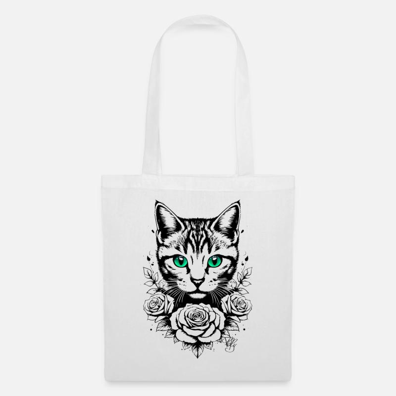 Kätzchen-Tattoo 🐾 3 - Stoffbeutel - Weiß