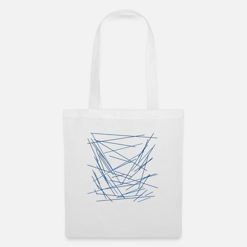 Blue lines Abstract geometry - Tote Bag - white
