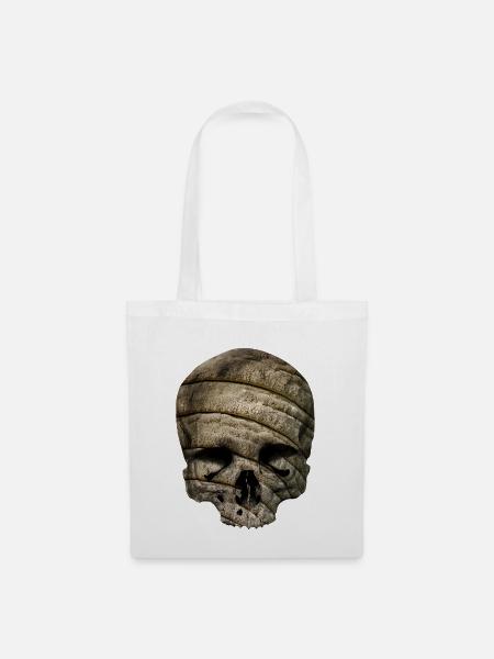 Totenkopf mit Elefantenhaus / skull - Stoffbeutel - Weiß
